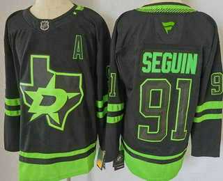Men%27s Dallas Stars #91 Tyler Seguin Black Alternate Authentic Jersey